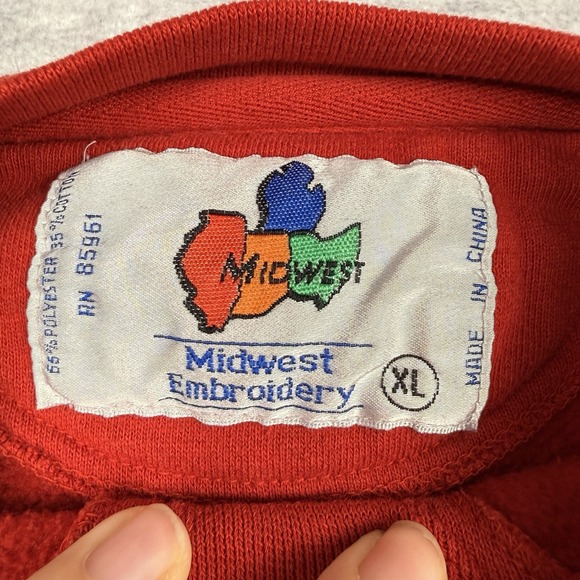 VTG Ohio State Buckeyes Sweatshirt Mens XL Red 1997 Rose Bowl All Embroidered - Picture 7 of 14